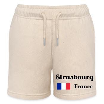 Strasbourg, France- Imprimés élégants - Short de jogging enfant bio Stanley/Stella - écru doux - Devant