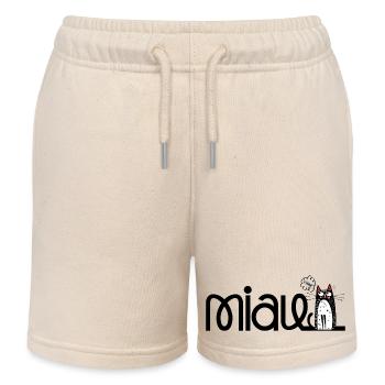 lustige MIAU - Katze - Kinder Organic Joggingshorts Mini Bolter von Stanley/Stella - Natur - Vorne
