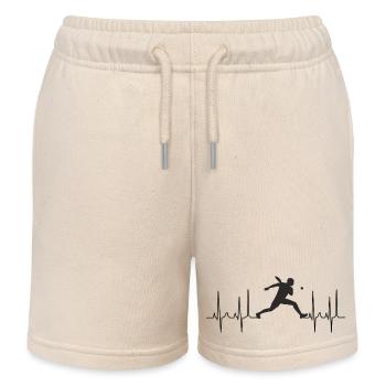 Tennis Passion Herzschlag  Kardiogramm  - Kinder Organic Joggingshorts Mini Bolter von Stanley/Stella - Natur - Vorne