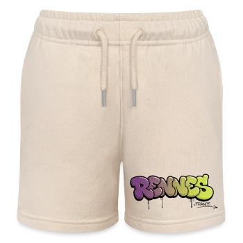 Lettrage graffiti rennais avec dégradé de couleurs - Short de jogging enfant bio Stanley/Stella - écru doux - Devant