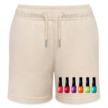 Vernis à ongles coloré avec motif typographique « Nails » - Short de jogging enfant bio Stanley/Stella - écru doux - Devant