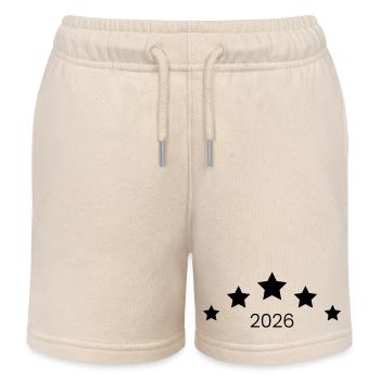 2026 Symbol Stars - Kids Organic Sweat Shorts by Stanley/Stella - soft Ecru - Front