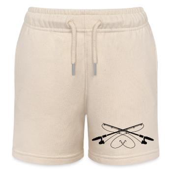 Kreuzende Angelruten Silhouette - Kinder Organic Joggingshorts Mini Bolter von Stanley/Stella - Natur - Vorne