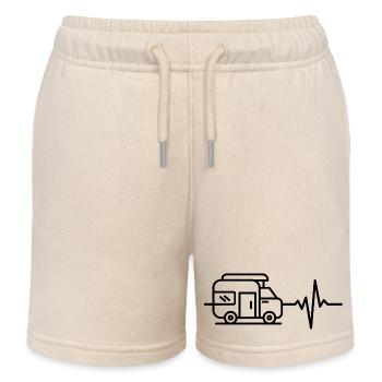 AMOUR DE CAMPEUR ! BATTEMENT DE CŒUR POUR LA CAMPE VANLIFE - Short de jogging enfant bio Stanley/Stella - écru doux - Devant