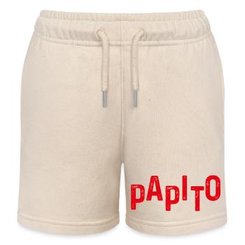 Papito Distressed Red Letters - Short de jogging enfant bio Stanley/Stella - écru doux - Devant