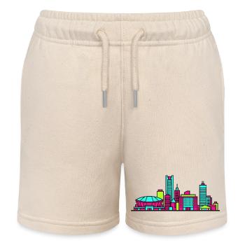 Saitama City Skyline Super Arena Linienkunst - Kinder Organic Joggingshorts Mini Bolter von Stanley/Stella - Natur - Vorne