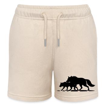 T-shirt Loups Meute - Wolf Pack Strength - Short de jogging enfant bio Stanley/Stella - écru doux - Devant