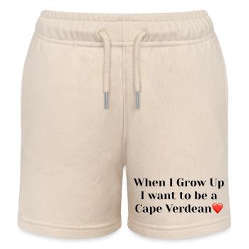 When I Grow Up - Kids Organic Sweat Shorts by Stanley/Stella - soft Ecru - Front