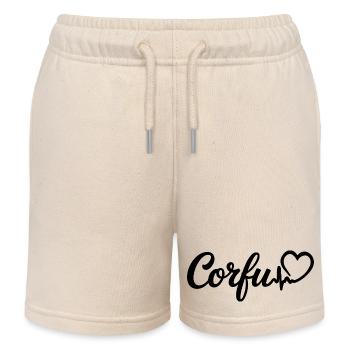 Corfu Herzschlag Griechenland Insel Korfu - Kinder Organic Joggingshorts Mini Bolter von Stanley/Stella - Natur - Vorne