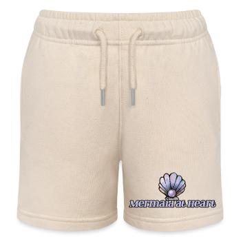 Meerjungfrau im Herzen Muschel-Emblem - Kinder Organic Joggingshorts Mini Bolter von Stanley/Stella - Natur - Vorne