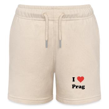 I Love Prague - J’aime le cœur de Prague - Short de jogging enfant bio Stanley/Stella - écru doux - Devant