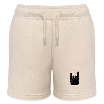 Pommesgabel Metal Hand Rock Metal Musik - Kinder Organic Joggingshorts Mini Bolter von Stanley/Stella - Natur - Vorne