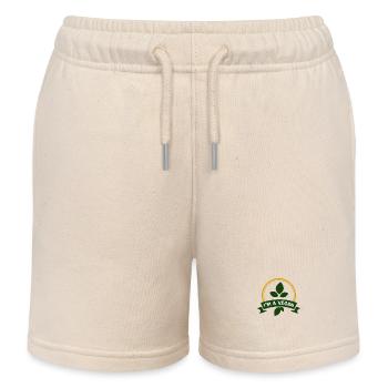 I´m a Vegan ... Ich bin ein Veganer - Kinder Organic Joggingshorts Mini Bolter von Stanley/Stella - Natur - Vorne