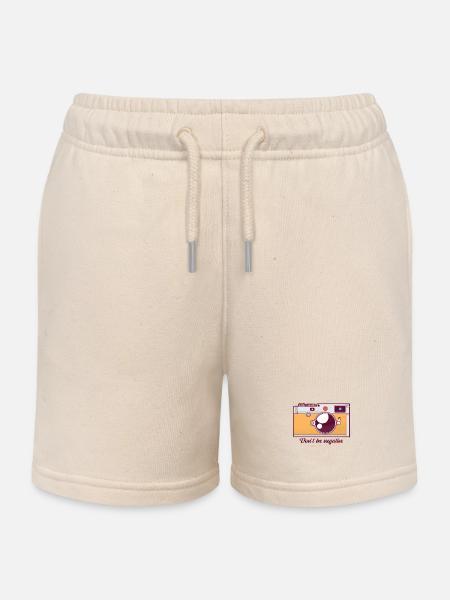Retro Fotokamera mit Motivationsspruch - Kinder Organic Joggingshorts Mini Bolter von Stanley/Stella - Natur