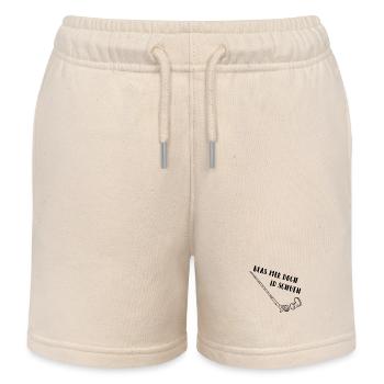Blas mer doch id Schueh Schweizerdeutsch Spruch - Kinder Organic Joggingshorts Mini Bolter von Stanley/Stella - Natur - Vorne