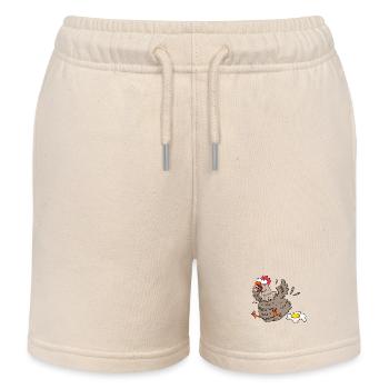 Funny chicken - Kids Organic Sweat Shorts by Stanley/Stella - soft Ecru - Front