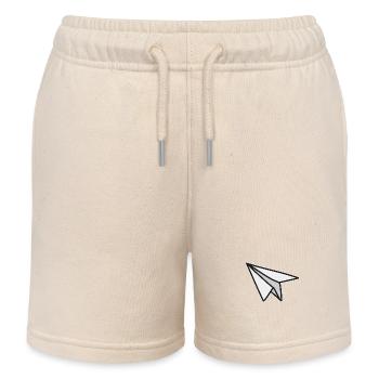 Leichtigkeit und Freiheit Papierflieger - Kinder Organic Joggingshorts Mini Bolter von Stanley/Stella - Natur - Vorne
