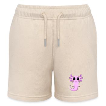 Signe de paix axolotl - Short de jogging enfant bio Stanley/Stella - écru doux - Devant