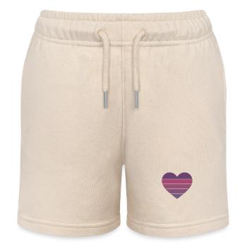 Coeur Rétro Lila - Short de jogging enfant bio Stanley/Stella - écru doux - Devant