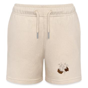 Witch books spells flying pages - Kids Organic Sweat Shorts by Stanley/Stella - soft Ecru - Front