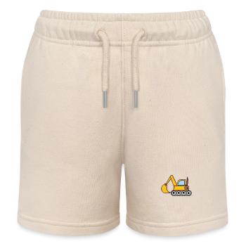 Excavator construction site vehicle - Kids Organic Sweat Shorts by Stanley/Stella - soft Ecru - Front