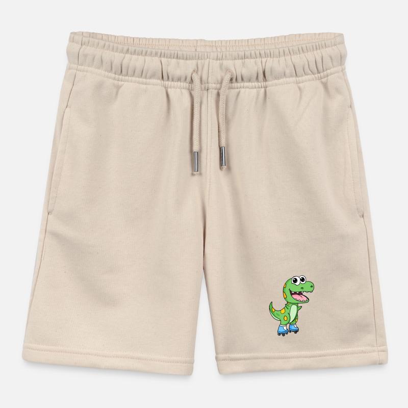 Inline Skating Roller Skates Dinosaur Kids Organic Sweat Shorts by Stanley/Stella