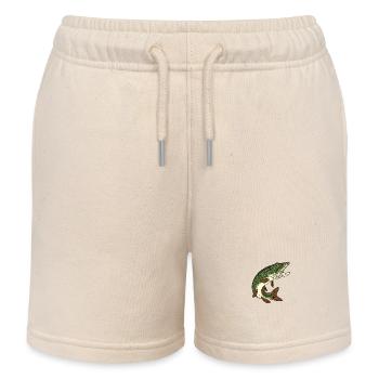 Fishing Pike Predator for Anglergraphic - Kids Organic Sweat Shorts by Stanley/Stella - soft Ecru - Front