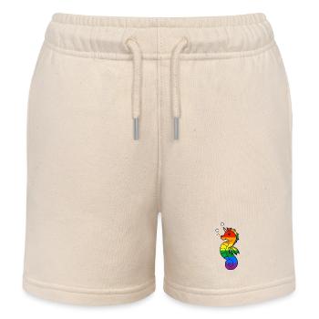 LGBT Seepferdchen Einhorn Regenbogenfahne Gay - Kinder Organic Joggingshorts Mini Bolter von Stanley/Stella - Natur - Vorne