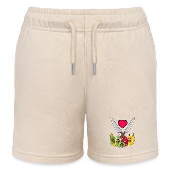 Küchenmesser Vegetarisch Früchte exotisch Obst - Kinder Organic Joggingshorts Mini Bolter von Stanley/Stella - Natur - Vorne