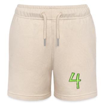 Chiffre 4 Vert - Short de jogging enfant bio Stanley/Stella - écru doux - Devant