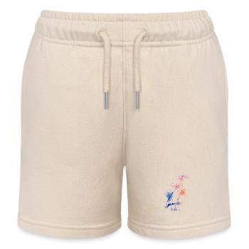 Farbenfrohe Laufente - Kinder Organic Joggingshorts Mini Bolter von Stanley/Stella - Natur - Vorne
