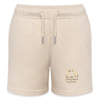 Mein Schneckenkorn hat Paddel - Laufenten - Kinder Organic Joggingshorts Mini Bolter von Stanley/Stella - Natur - Vorne