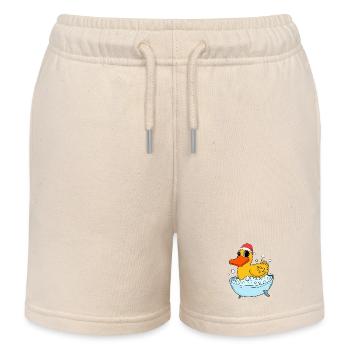 Bathing Duck Duck Christmas - Kids Organic Sweat Shorts by Stanley/Stella - soft Ecru - Front