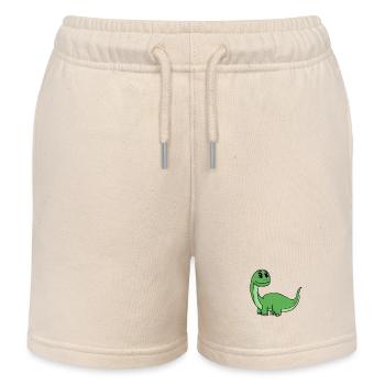 Dino Motif - Kids Organic Sweat Shorts by Stanley/Stella - soft Ecru - Front