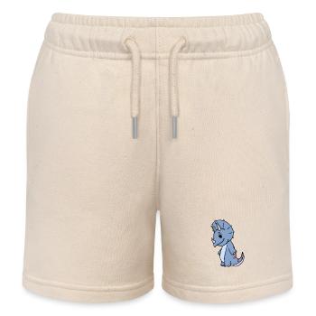 Dino Motif - Kids Organic Sweat Shorts by Stanley/Stella - soft Ecru - Front