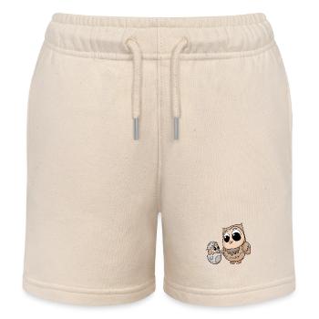 Eule mit Baby Eule - Kinder Organic Joggingshorts Mini Bolter von Stanley/Stella - Natur - Vorne