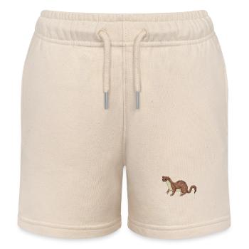 Farbige Zeichnung eines Wiesel - Kinder Organic Joggingshorts Mini Bolter von Stanley/Stella - Natur - Vorne