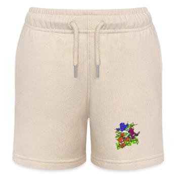 Farbenfrohe Rockmusik - Vogel Rockband - Kinder Organic Joggingshorts Mini Bolter von Stanley/Stella - Natur - Vorne