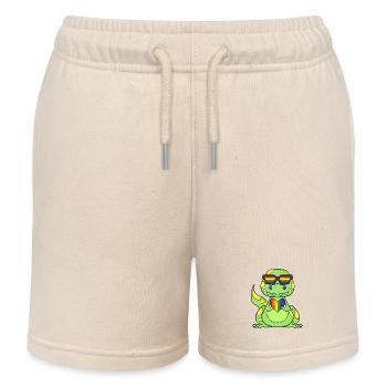 LGBT Animal Dinosaure Rainbow Heart - Short de jogging enfant bio Stanley/Stella - écru doux - Devant