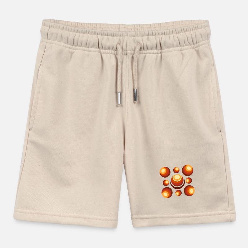 Retro Ball Pattern Mid-Century Kids Organic Sweat Shorts by Stanley/Stella