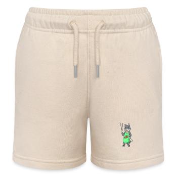 Wolf ist Grillmeister - Kinder Organic Joggingshorts Mini Bolter von Stanley/Stella - Natur - Vorne