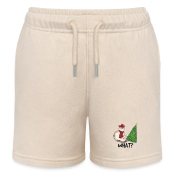 Chat effronté avec sapin de Noël et casquette kit pour enfants - Short de jogging enfant bio Stanley/Stella - écru doux - Devant