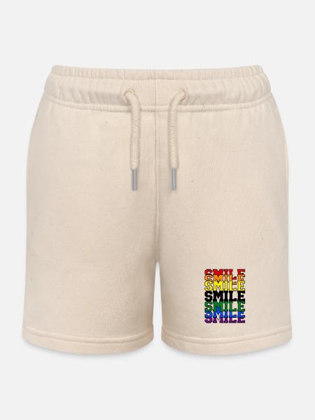 Smile Regenbogen - Kinder Organic Joggingshorts Mini Bolter von Stanley/Stella - Natur