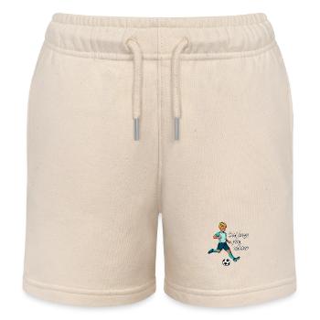 Cool boys play soccer - Junge spielt Fußball - Kinder Organic Joggingshorts Mini Bolter von Stanley/Stella - Natur - Vorne