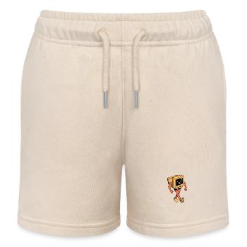 Retro CRT Monitor - Kids Organic Sweat Shorts by Stanley/Stella - soft Ecru - Front
