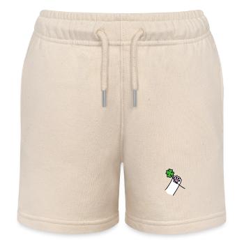 vierblättriges Kleeblatt Katzen Tatzen Geschenk - Kinder Organic Joggingshorts Mini Bolter von Stanley/Stella - Natur - Vorne
