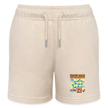 This board game Champion is now 12 | - Kids Organic Sweat Shorts by Stanley/Stella - soft Ecru - Front