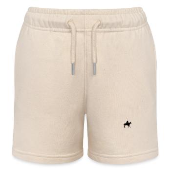 Horse Rider Pocket Design Horse Fool Horses - Kids Organic Sweat Shorts by Stanley/Stella - soft Ecru - Front