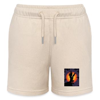 Gruseliges Todesmonster Gruseliger Mond Halloween Kostüm - Kinder Organic Joggingshorts Mini Bolter von Stanley/Stella - Natur - Vorne