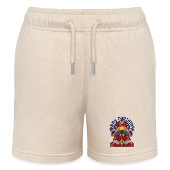 Merry Christmas Cool Robot Santa Claus Xmas Gift - Kids Organic Sweat Shorts by Stanley/Stella - soft Ecru - Front